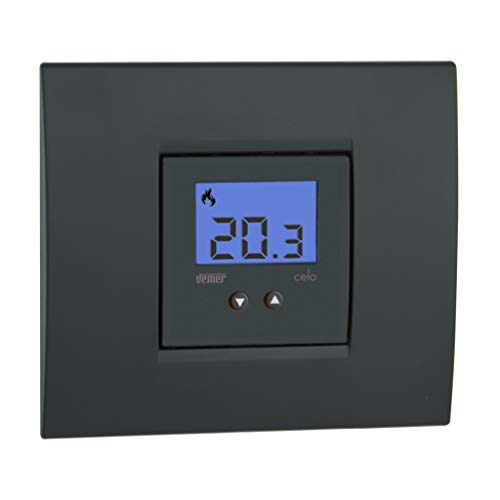 VEMER VE780300 CELO Unterputz Thermostat Kompakt mit LCD Display Stromversorgung 230V AC weiß anthrazit 1 von VEMER