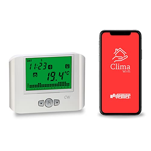 VEMER VE787100 CW - Smart WiFi Thermostat, Digital Heizungsthermostat, WLAN Raumthermostat Digitaler Programmierbarer mit LCD-Display, Heizungssteuerung per APP, Stromversorgung 230V, Weiß von VEMER