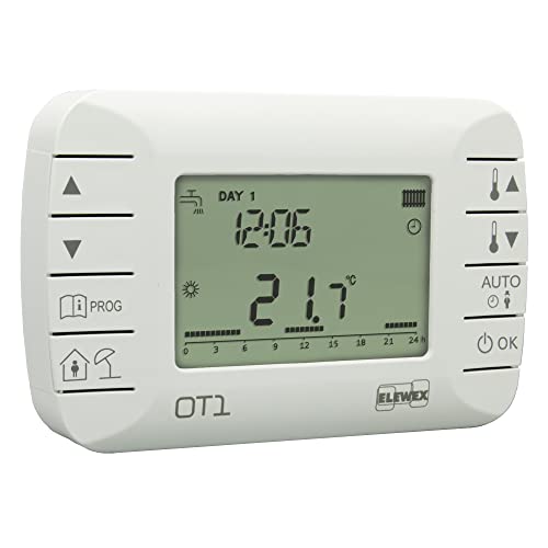 VEMER VE794100 OT1 - Digitaler Raumthermostat mit OpenTherm Protokoll, Programmierbarer Uhren-Thermostat für Heizungs und Kühlungssysteme, Weiß von VEMER