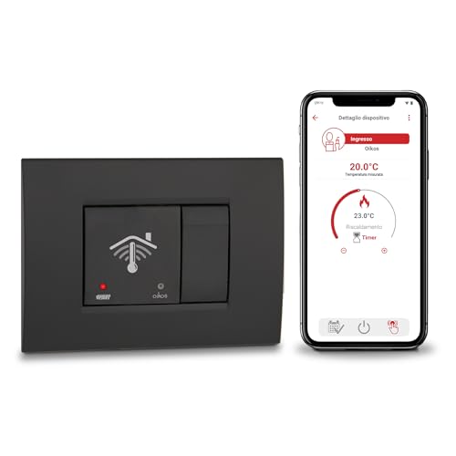 VEMER VE796100 OIKOS WiFi Unterputz-Thermostat mit 2 Modulen, Smart Thermostat mit APP, kompatibel mit Alexa und Google Home, Wochenprogrammierung, Stromversorgung 230 V, Grau von VEMER
