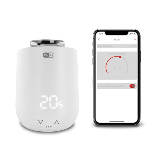 VEMER VE798100 THERMOPRO WIFI - Heizkörperthermostat WLAN mit App Steuerung, Smart Thermostat mit Wöchentlich Programmierung, Stromversorgung mit Batterien, Weiß von VEMER