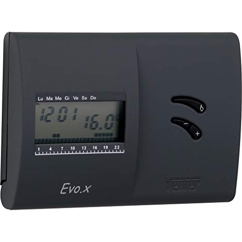 VEMER VN136800 EVO.X - Digital Heizungsthermostat, Raumthermostat mit Wochenprogrammierung, Stromversorgung mit Batterien, Schwarz von VEMER