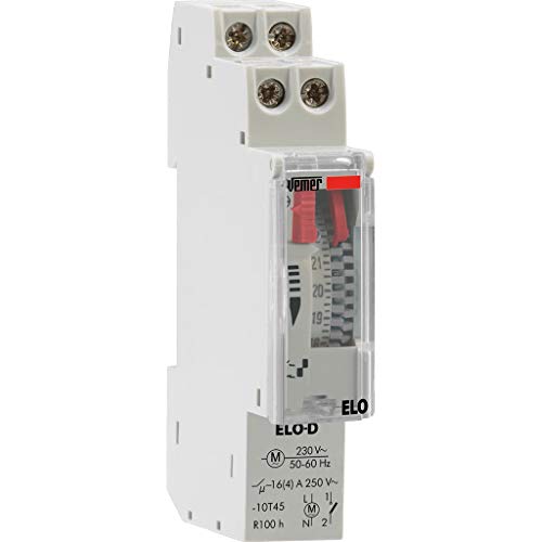 VEMER VP877500 ELO-D - Elektromechanisch Zeitschaltuhr mit Täglicher Programmierung, Montage DIN-Hutschiene, Grau, Hellgrau von VEMER