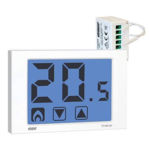 Vemer Thalos Thermostat mit Touch-Screen für die Wandmontage mit Batterie und Fernbedienung, VE482600 von VEMER