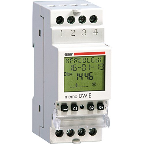 VEMER VP871800 MEMO DW E Digitale Zeitschaltuhr mit täglicher oder wöchentlich Programmierung, DIN-Schienenmontage, Weiß von VEMER