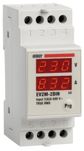 Voltmeter und Amperometer AC EV2M 2DIN Das Vemer Werkzeug VE149100 von VEMER