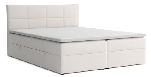 VENASI MÖBEL Boxspringbett mit Bettkästen und Matratze H2/H3 (Beige, 140 x 200 cm) Betty von VENASI MÖBEL