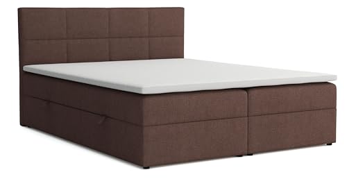 VENASI MÖBEL Boxspringbett mit Bettkästen und Matratze H2/H3 (Braun, 160 x 200 cm) Betty von VENASI MÖBEL