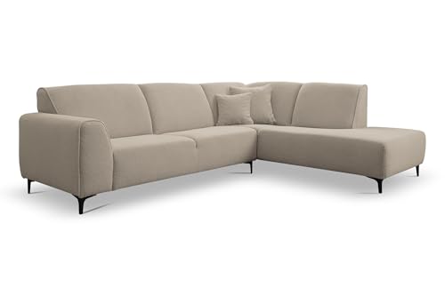 VENASI MÖBEL Ecksofa Sofa L-Form Links/Rechts Eckcouch Couchgarnitur Couch Boucle Teddystoff (Beige, Rechts) von VENASI MÖBEL