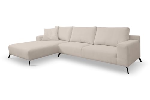 VENASI MÖBEL Ecksofa ohne Schlaffunktion Links/Rechts Sofa L-Form Eckcouch Couchgarnitur Couch (Beige, Links) von VENASI MÖBEL