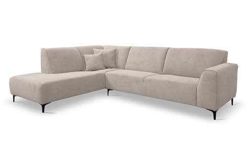 VENASI MÖBEL Ecksofa ohne Schlaffunktion Sofa L-Form Links/Rechts Eckcouch Couchgarnitur Couch (Beige, Links) von VENASI MÖBEL