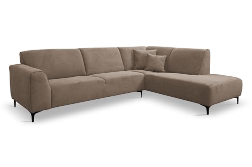 VENASI MÖBEL Ecksofa ohne Schlaffunktion Sofa L-Form Links/Rechts Eckcouch Couchgarnitur Couch (Braun, Rechts) von VENASI MÖBEL