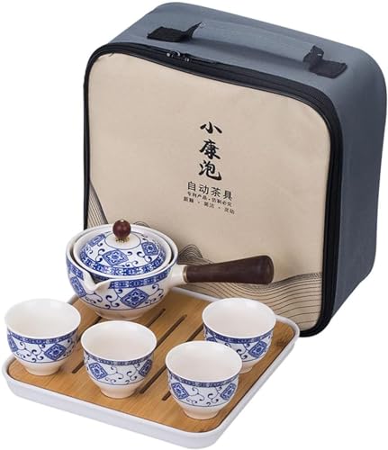 VENBER Chinesisches Gongfu-Teeservice aus Porzellan, Keramik-Teekanne, 360 Grad auslaufsicher, drehbare Teekanne, handgefertigte Porzellan-Teekanne, Kungfu-Teekanne mit Seitengriff und Teesieb, A von VENBER