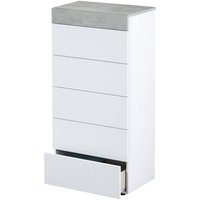 Kommode mit Schubladen Irving, Wöchentlich mit 5 Schubladen, Kommode für Schlafzimmer, Moderne Kommode, cm 61x40h118, Weiß von VENDITADIMOBILIONLINE