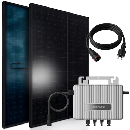 SUNNIVA® Balkonkraftwerk 920W BIFAZIAL FULLBLACK ECOFLOW 800W Inverter Photovoltaik Solaranlage Steckerfertig WIFI Smarte Mini-PV Anlage, Photovoltaikanlage Solarpanel Solarmodul von VENDOMNIA