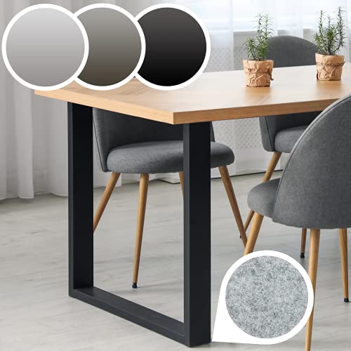 Tischgestell - 2er Set, aus Stahl, Größenwahl, Schwarz, Grau oder Industrial - Tischbeine, Tischkufen, Metall Kufengestell, Tischuntergestell, Möbelfüße für Esstisch, Couchtisch, Schreibtisch Tischgestell - 2er Set, aus Stahl, Größenwahl, Schwarz, Grau oder Industrial - Tischbeine, Tischkufen, Metall Kufengestell, Tischuntergestell, Möbelfüße für Esstisch, Couchtisch, Schreibtisch von VENDOMNIA