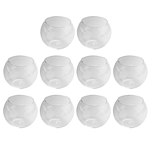 VENEKA 10 x runde Vasen aus klarem Glas von VENEKA