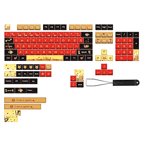 VENEKA 139-Tasten-PBT-Tastenkappen, XDA-Kugelkappe, PBT-Split-Space-Bar-Kappe, fünfseitige Sublimationstastenkappen für die meisten mechanischen Tastaturen von VENEKA