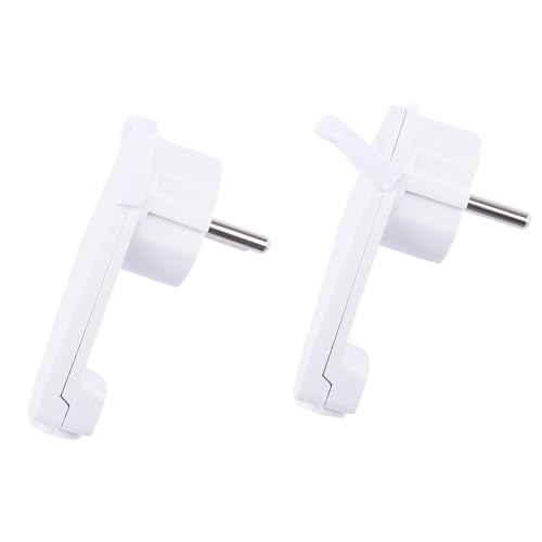 VENEKA 2 Stück Weißer Schuko-Winkelstecker Flach, Schuko-Flachstecker 250 V (16 A), Schuko-Stecker, Schuko-Stecker Flach, EU-Stecker Ersatzteile von VENEKA