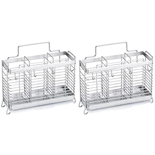VENEKA 2 x Edelstahl-Essstäbchen, Löffel, Gabel, Besteckhalter, Organizer, Abtropfgestell, Aufbewahrung, 2 Stück von VENEKA