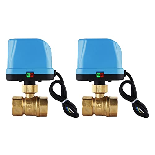 VENEKA 2X 2-Wege-Zonenventil Zweiwegeventil Motor Kugelhahn Elektrisches Elektroventil Umkehrkugelhahn 220V DN20 (G3/10.2 cm) von VENEKA