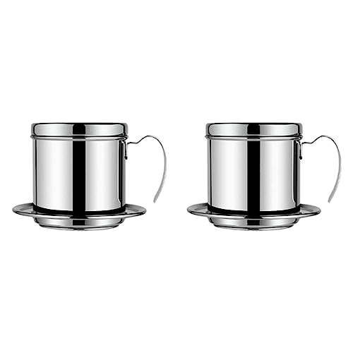 VENEKA 2X Vietnamesischer Kaffee Filter Tragbare Kaffee Presse Maker Wiederverwendbare Phin Infuser Sieb Kaffee Tropf Brüher Manueller Kaffee von VENEKA