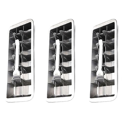 VENEKA 3 x Eiswürfelform mit Hebel, 2-in-1 aus Edelstahl von VENEKA