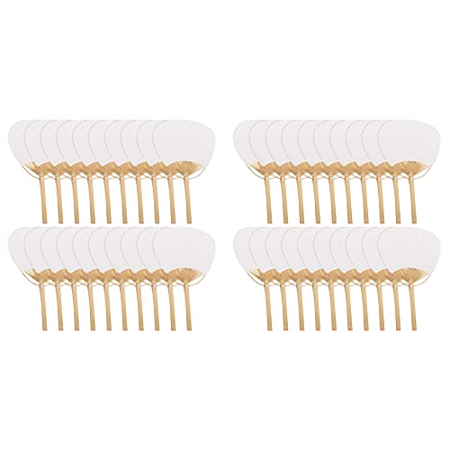 VENEKA 40 Stück reine weiße Bambusfächer mit weißem Kalligraphie-Griff zum Gruppenmalen VENEKA 40 Stück reine weiße Bambusfächer mit weißem Kalligraphie-Griff zum Gruppenmalen von VENEKA