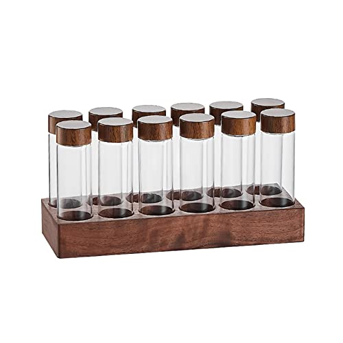 VENEKA Aufbewahrungsröhren für Kaffeebohnen mit einer Dosis, Ständer aus Holz und Trichter, Espresso-Zubehör von VENEKA