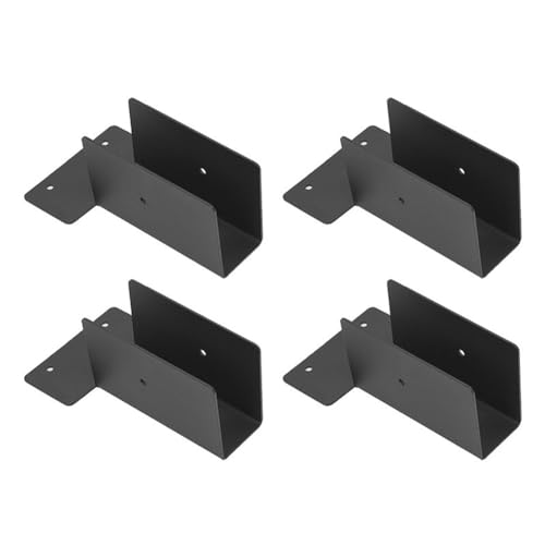 VENEKA Balken-Halterung für Pergola im Freien, Anschluss für Abdeckgeländer für 2 x 4 oder 2 x 6 (schwarz) 4 Stück von VENEKA