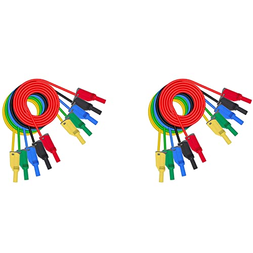VENEKA Bananenstecker, Silikon-Messleitungen, 4 mm, vollständig isoliert, sicherheitsummantelt, stapelbar, Bananenstecker, weiches Kabel, 10 Stück VENEKA Bananenstecker, Silikon-Messleitungen, 4 mm, vollständig isoliert, sicherheitsummantelt, stapelbar, Bananenstecker, weiches Kabel, 10 Stück von VENEKA