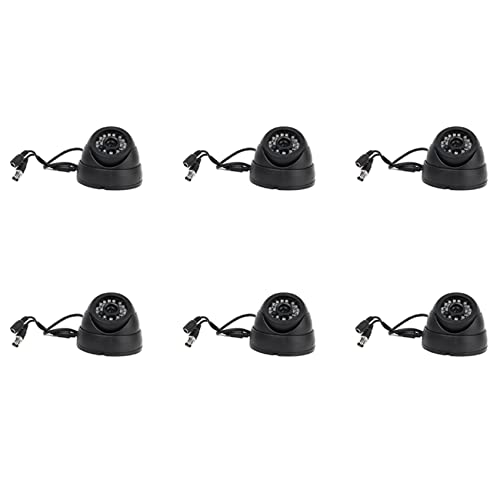 VENEKA Überwachungskamera PAL 1/3 Zoll CMOS 700TVL 24 LED IR Cut 3,6 mm Sicherheitskuppel Überwachungskamera für den Innenbereich, 6 Stück von VENEKA