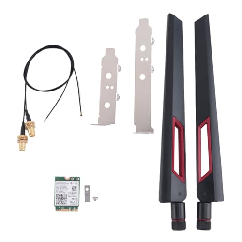 VENEKA Wi-Fi 6E AX210 Wireless Card 2400Mbps Bluetooth 5.2 Desktop Kit 802.11Ax 2.4G/5Ghz/6Ghz AX210NGW, mit 10DBi Antenne von VENEKA