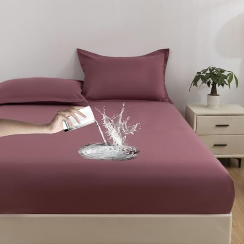 VENIES wasserdichte Matratzenauflage 100 x 200 cm Spannbettlaken, Atmungsaktive Wasserundurchlässiger Matratzen-Schutz Nässeschutz Bettlaken für boxspringbett Topper Matratze bis 30cm Lila VENIES wasserdichte Matratzenauflage 100 x 200 cm Spannbettlaken, Atmungsaktive Wasserundurchlässiger Matratzen-Schutz Nässeschutz Bettlaken für boxspringbett Topper Matratze bis 30cm Lila von VENIES