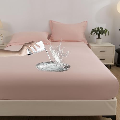 VENIES wasserdichte Matratzenauflage 100 x 200 cm Spannbettlaken Atmungsaktiv Inkontinenzunterlage Waschbar Bettlaken für boxspringbett Topper Matratze bis 30cm Rosa VENIES wasserdichte Matratzenauflage 100 x 200 cm Spannbettlaken Atmungsaktiv Inkontinenzunterlage Waschbar Bettlaken für boxspringbett Topper Matratze bis 30cm Rosa von VENIES