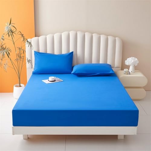 VENIES wasserdichte Matratzenauflage 140 x 200 cm Spannbettlaken, Atmungsaktive Wasserundurchlässiger Matratzen-Schutz Nässeschutz für Boxspringbett Topper Matratze bis 30cm Blau von VENIES