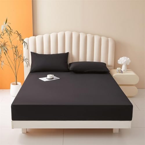 VENIES wasserdichte Matratzenauflage 180 x 200 cm Inkontinenzauflage Rundumgummi Atmungsaktiv Rundumbezug Bezug für Boxspringbett Topper Matratze bis 30cm Schwarz von VENIES