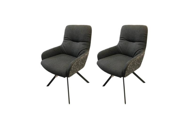 VENJAKOB Essgruppe 2er-Set Stuhl Greta 2274 Stoff Innenschale Dallas Anthrazit von VENJAKOB