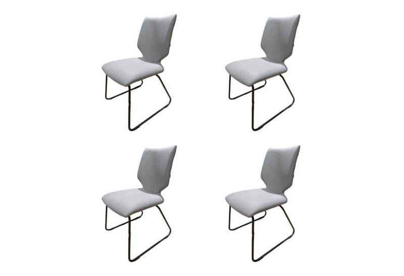 VENJAKOB Essgruppe 4er Set Stuhl Concret Alex Stoff Gavin Mint Grau Gestell von VENJAKOB