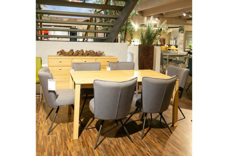 VENJAKOB Essgruppe 6-er Stuhlgruppe LS 010317 Bezug Amsterdam Blau Gestell von VENJAKOB