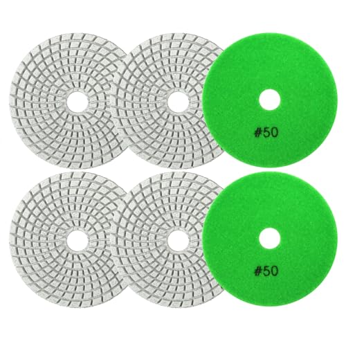 VENJELD Diamant-Nasspolierpads 100mm 6 Stück Polierscheiben Set Körnung 50 für Granit Marmor Kunststein Quarz für Winkelschleifer VENJELD Diamant-Nasspolierpads 100mm 6 Stück Polierscheiben Set Körnung 50 für Granit Marmor Kunststein Quarz für Winkelschleifer von VENJELD