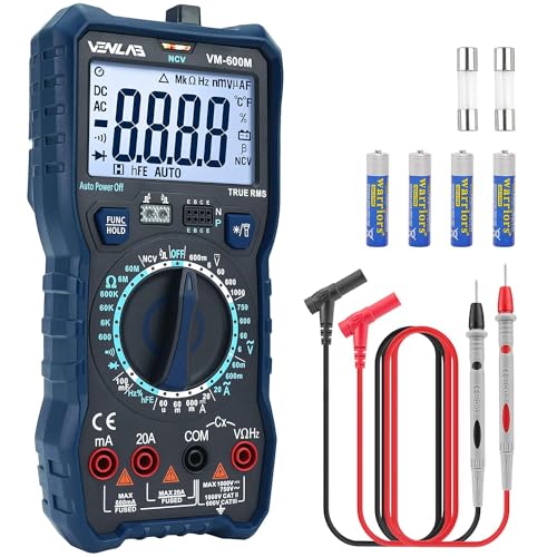 Multimeter mit 6000 Zählungen, True RMS Digital Multimeter mit Manuellem Bereich, VENLAB Strommessgerät Voltmeter, Misst genau Spannung Strom Diode Durchgang, mit LCD-Anzeige und Faltbar Ständer. Multimeter mit 6000 Zählungen, True RMS Digital Multimeter mit Manuellem Bereich, VENLAB Strommessgerät Voltmeter, Misst genau Spannung Strom Diode Durchgang, mit LCD-Anzeige und Faltbar Ständer. von VENLAB