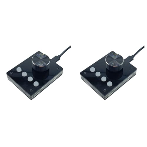 VENOAL 2 x programmierbare Multimedia-Tastatur, USB-Tastatur, Mini-Makro-Tastatur, Lautstärkeregler (kleine weiße Taste) von VENOAL