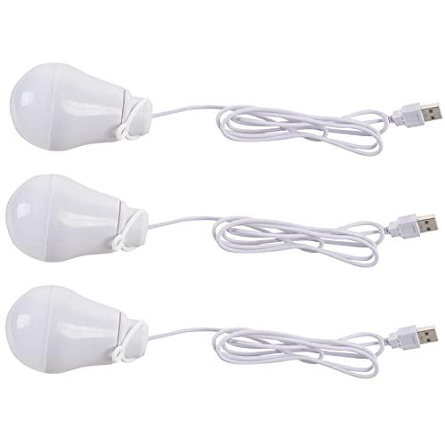 VENOAL 3 x DC5 V 5 W LED-Leuchtmittel, USB-Lampe, tragbares weißes Licht für Outdoor-Laptop () von VENOAL