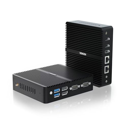 VENOEN Mini PC Industrie 12th Gen J6412 Prozessor, Lüfterlos Mini Pc-WIN11 Pro, 16GB DDR4 1TB SSD Office Home mini-Computer,Dual HD+1xDP 3 Display/2x Lan/2x RS232 COM/WiFi/BT 4.2 von VENOEN