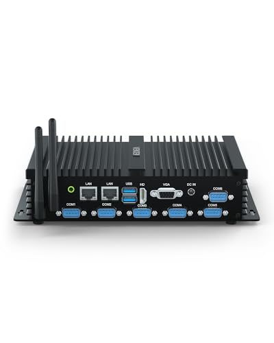 VENOEN Mini Industrie Computer i5 WIN11, Mini-PC Lüfterlos Core i5 8250U, 6X RS232 COM, Dual Band Wi-fi, 2X 2.5Gbit Ethernet Industrie IPC 32GB RAM 512B SSD, HD/VGA, Lüfterlose Industrie PC von VENOEN