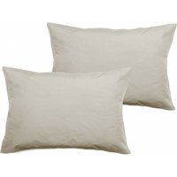 2er-Set Kissenbezüge aus Perkal aus reiner gekämmter langstapeliger Baumwolle 80 Fäden/cm² Südwind - Elfenbein - 2er-Set Kissenbezüge 50 x 70 + 5 cm von VENT DU SUD