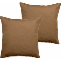 Vent Du Sud - 2er-Pack Perkal-Kopfkissenbezüge aus reiner, gekämmter, langstapeliger Baumwolle 80 Fäden/cm² Südwind - Cognac - 2er-Pack Vent Du Sud - 2er-Pack Perkal-Kopfkissenbezüge aus reiner, gekämmter, langstapeliger Baumwolle 80 Fäden/cm² Südwind - Cognac - 2er-Pack von VENT DU SUD