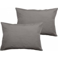 Vent Du Sud - 2er-Set Kopfkissenbezüge aus Perkal aus reiner gekämmter langstapeliger Baumwolle 80 Fäden/cm² Südwind - Asche - 2er-Set Vent Du Sud - 2er-Set Kopfkissenbezüge aus Perkal aus reiner gekämmter langstapeliger Baumwolle 80 Fäden/cm² Südwind - Asche - 2er-Set von VENT DU SUD
