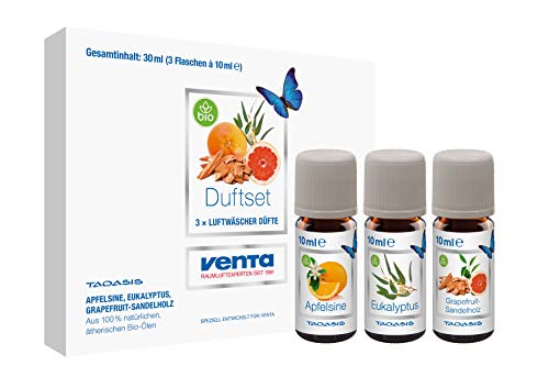 Venta 6044300 Bio-Duftset Exklusiv N°1 (Apfelsine, Eukalyptus, Grapefruit-Sandelholz), 1 natürliche ätherische Bio-Öle, 3 x 10 ml von VENTA